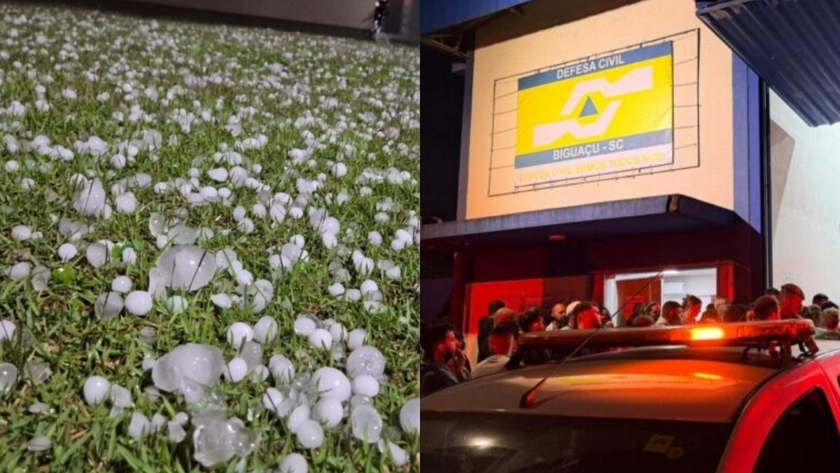 Aulas são canceladas após temporal de granizo afetar mais de 3 mil pessoas e cidade de SC decretar estado de emergência