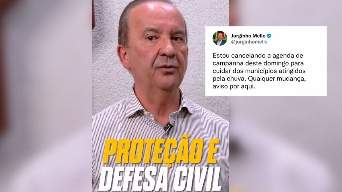 Jorginho Mello cancelou agenda de campanha após cinco cidades decretarem situação e emergência