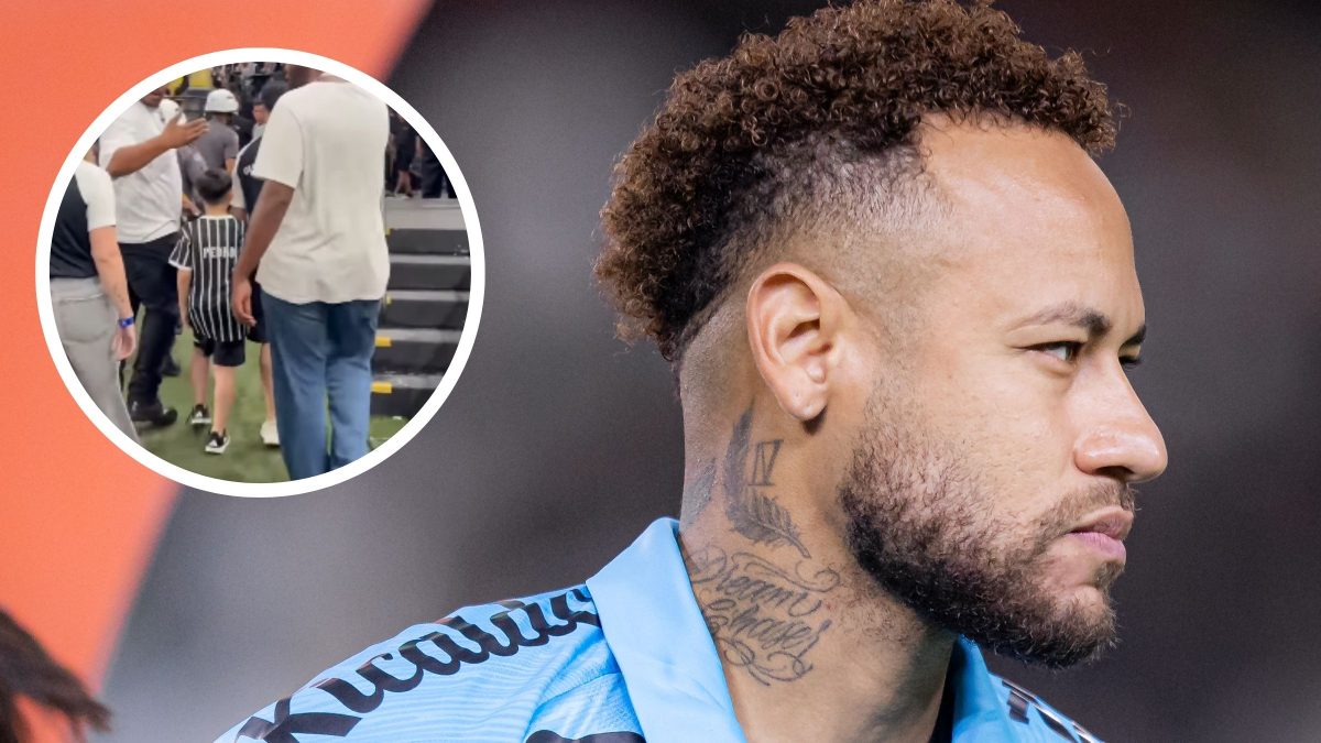 Neymar entrega camisa e família de criança deixa estádio do Corinthians sob escolta da polícia