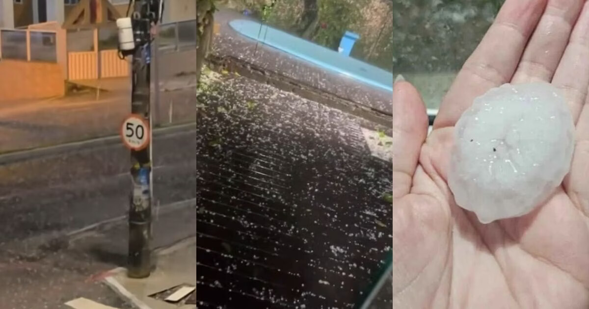 VÍDEO - Temporal de granizo causa estragos em Biguaçu