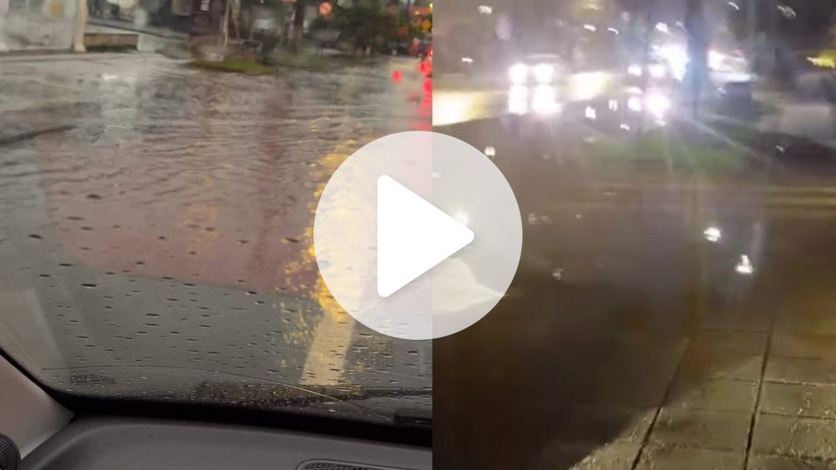 VÍDEO: Forte temporal provoca alagamentos e causa transtornos nas ruas de Blumenau