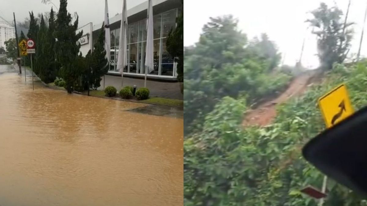 Temporal despeja quase 100 mm e concentra em poucas horas quase toda a chuva esperada para o mês, com alagamentos, deslizamentos e granizo em Blumenau
