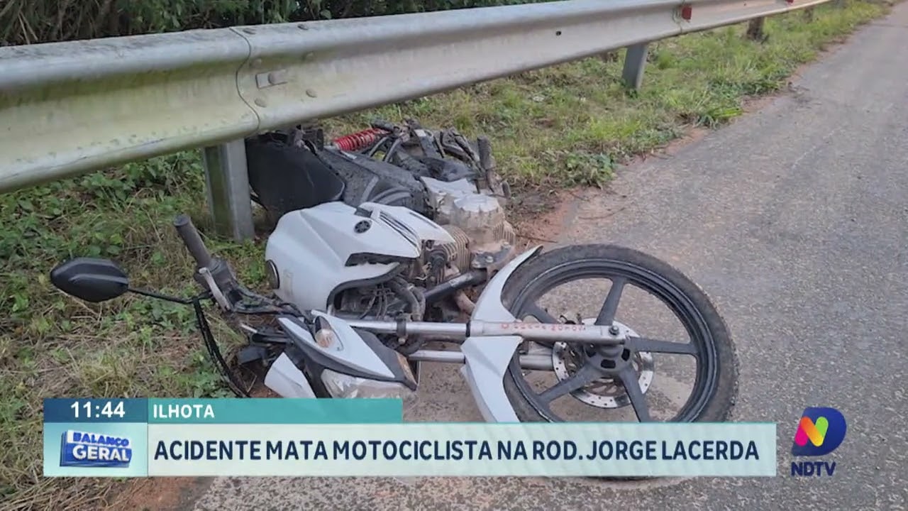 Em Ilhota: motociclista morre após cair e bater contra guard-rail