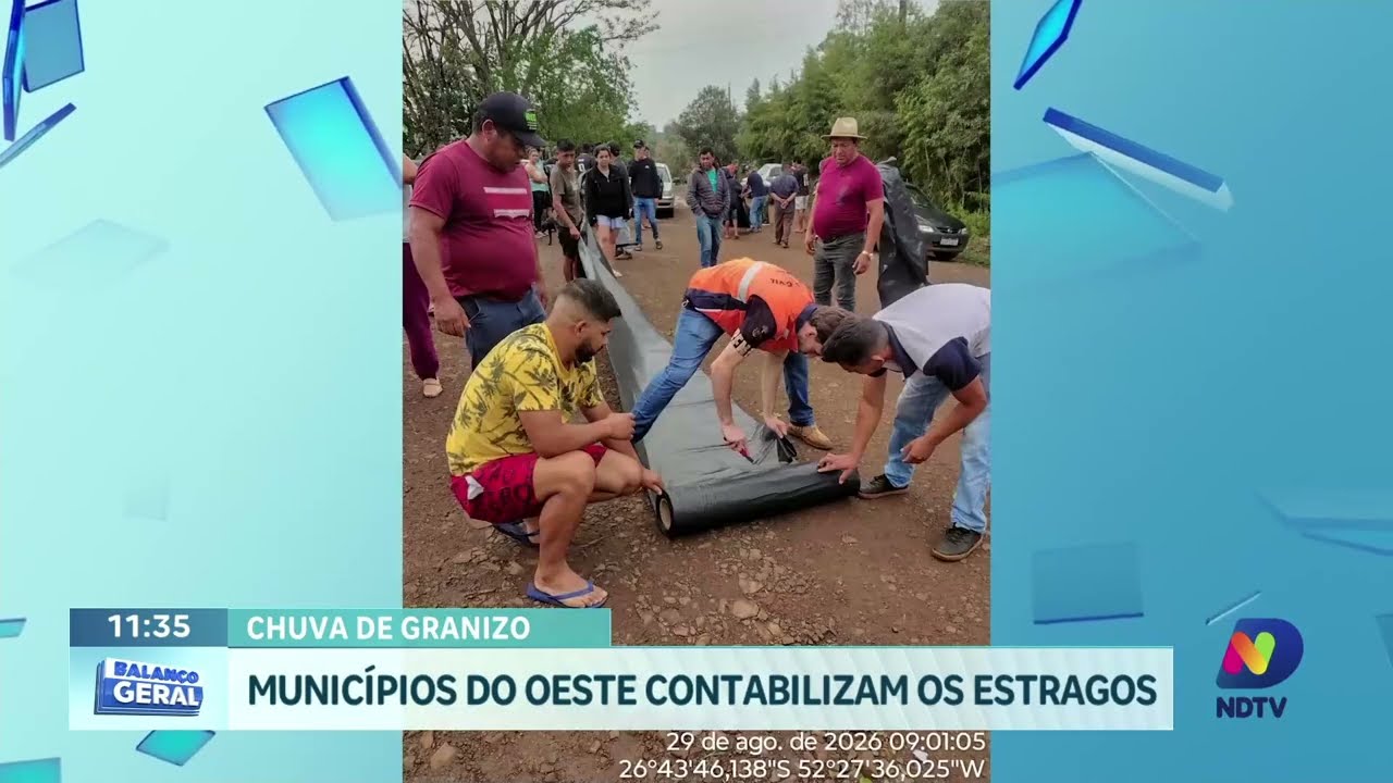 Granizo causa danos e municípios do Oeste decretam emergência