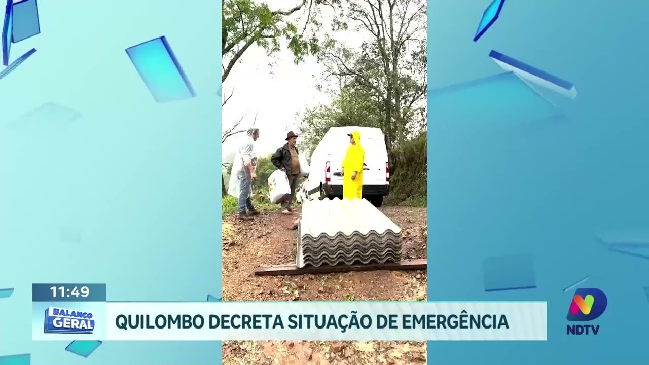 Granizo danifica cerca de 50 casas e Quilombo decreta emergência