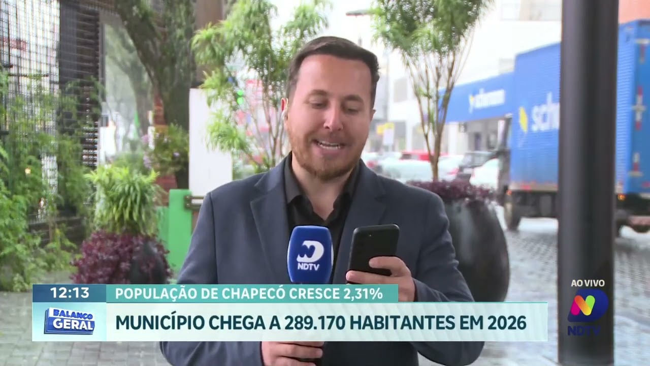IBGE estima 289 mil habitantes em Chapecó; cidade cresce 2,31%