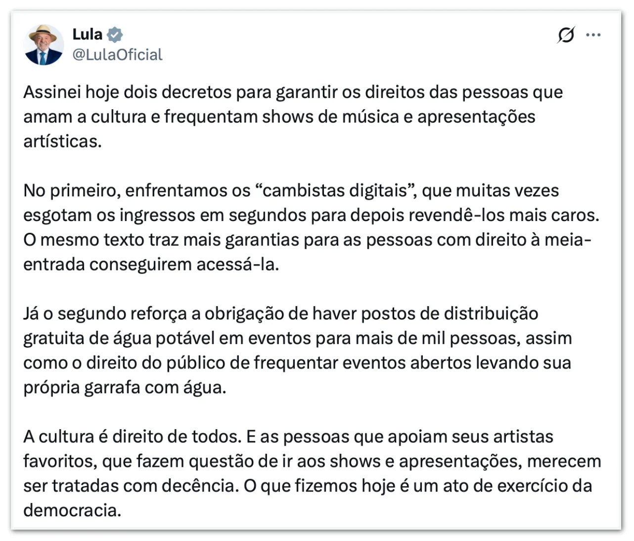 Governo publica novas regras para compra e revenda de ingressos