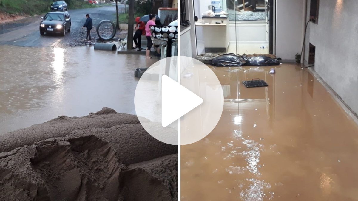 Água invade casas e ruas ficam submersas após temporal em SC