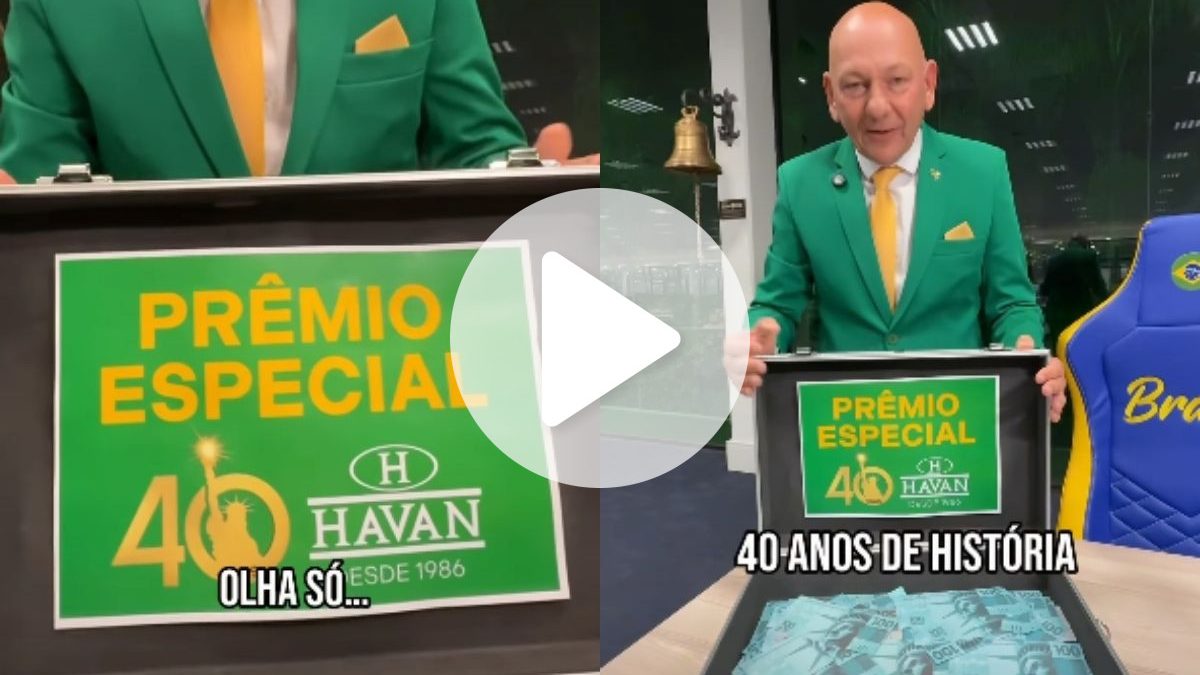 Luciano Hang anuncia prêmio misterioso para 25 mil colaboradores da Havan em comemoração aos 40 anos: ‘Agradecer pelas metas alcançadas’
