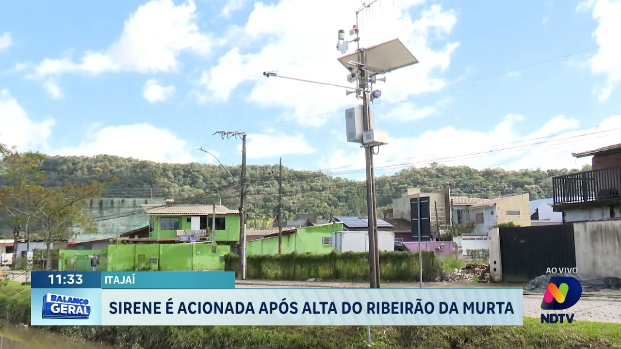 Sirene é acionada após alta do Ribeirão da Murta em Itajaí