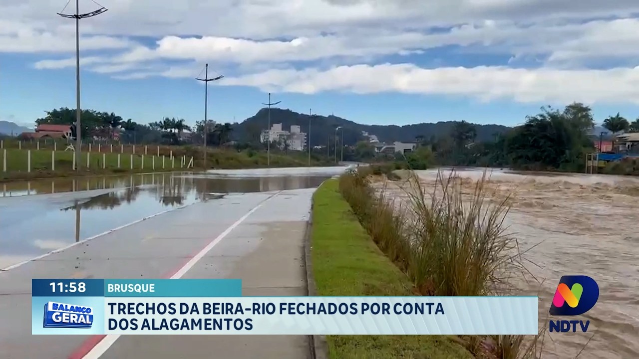 Itajaí e Brusque adotam medidas após chuva e pontos de alagamento