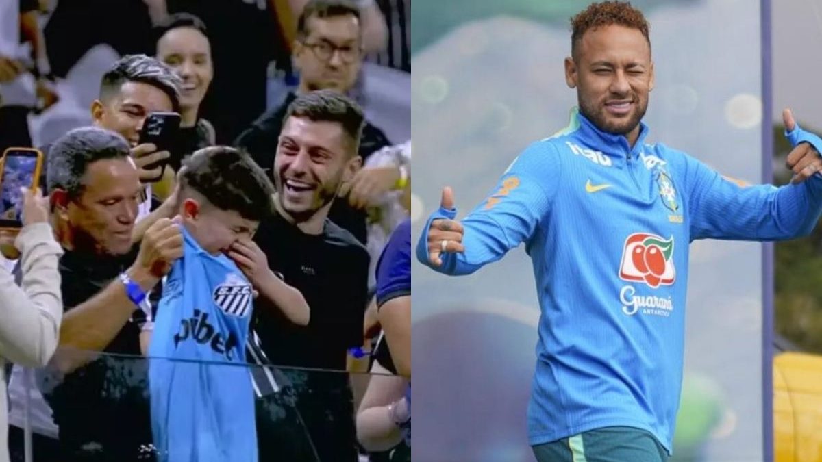 ‘Sou seu fã’: menino corintiano de SC, de 8 anos, ganha camisa de Neymar, é hostilizado pela própria torcida e sai escoltado do estádio