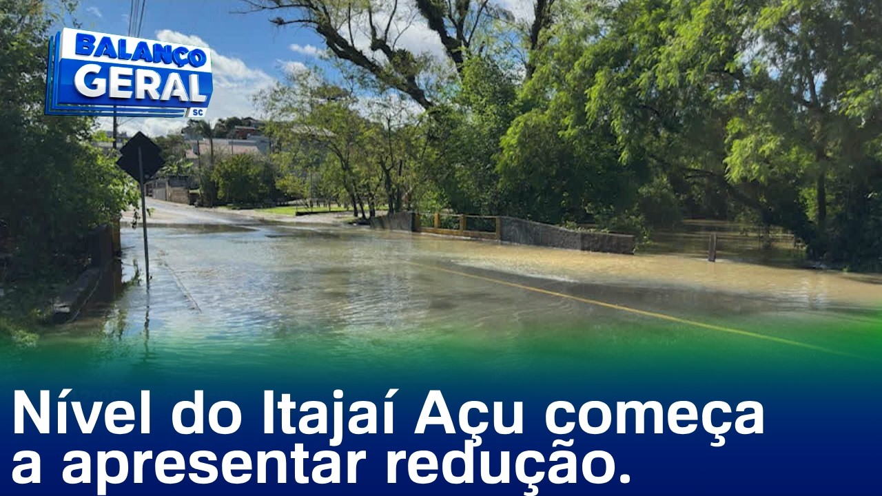 Rio do Sul: nível do Itajaí Açu começa a apresentar redução.
