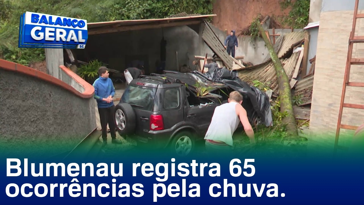 Alerta: Blumenau tem 65 ocorrências causadas pela chuva desde domingo.