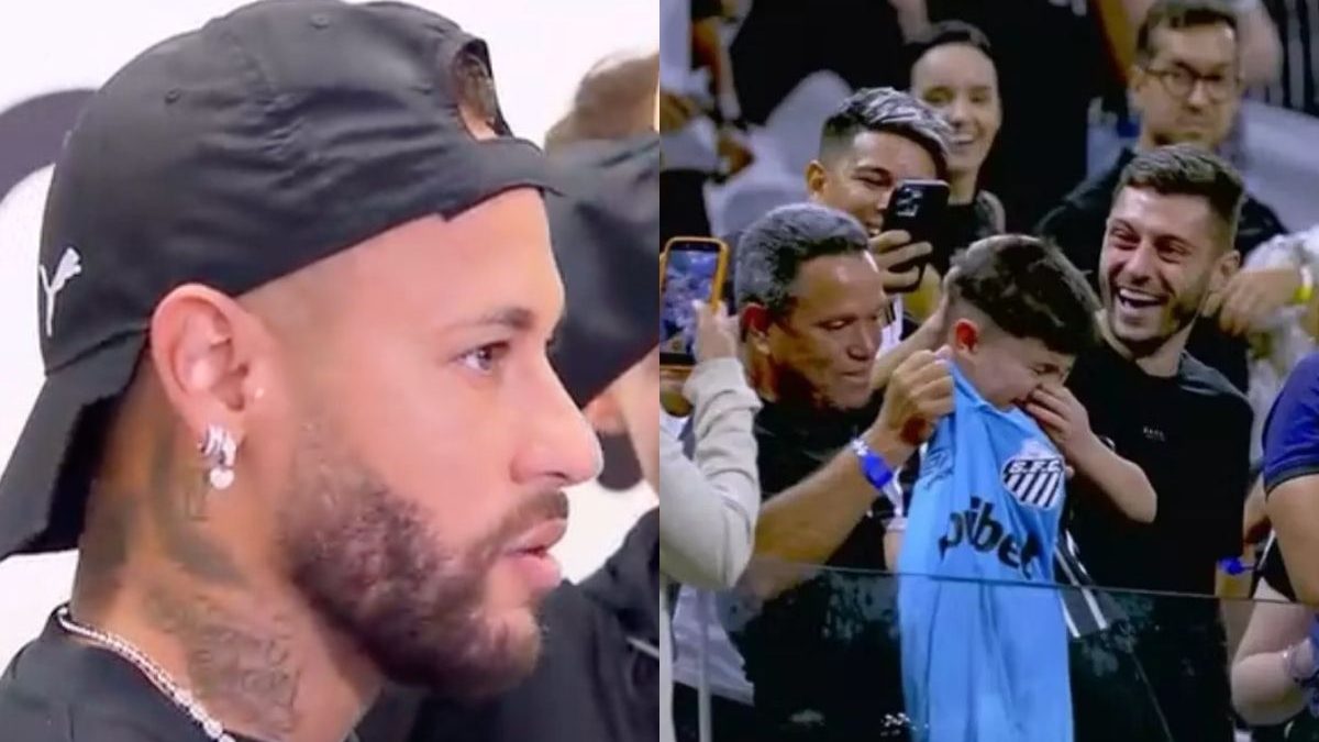 ‘Fico triste, óbvio’: Neymar lamenta hostilidade de torcedores contra menino corintiano de SC que ganhou camisa do ídolo, mas precisou sair escoltado do estádio