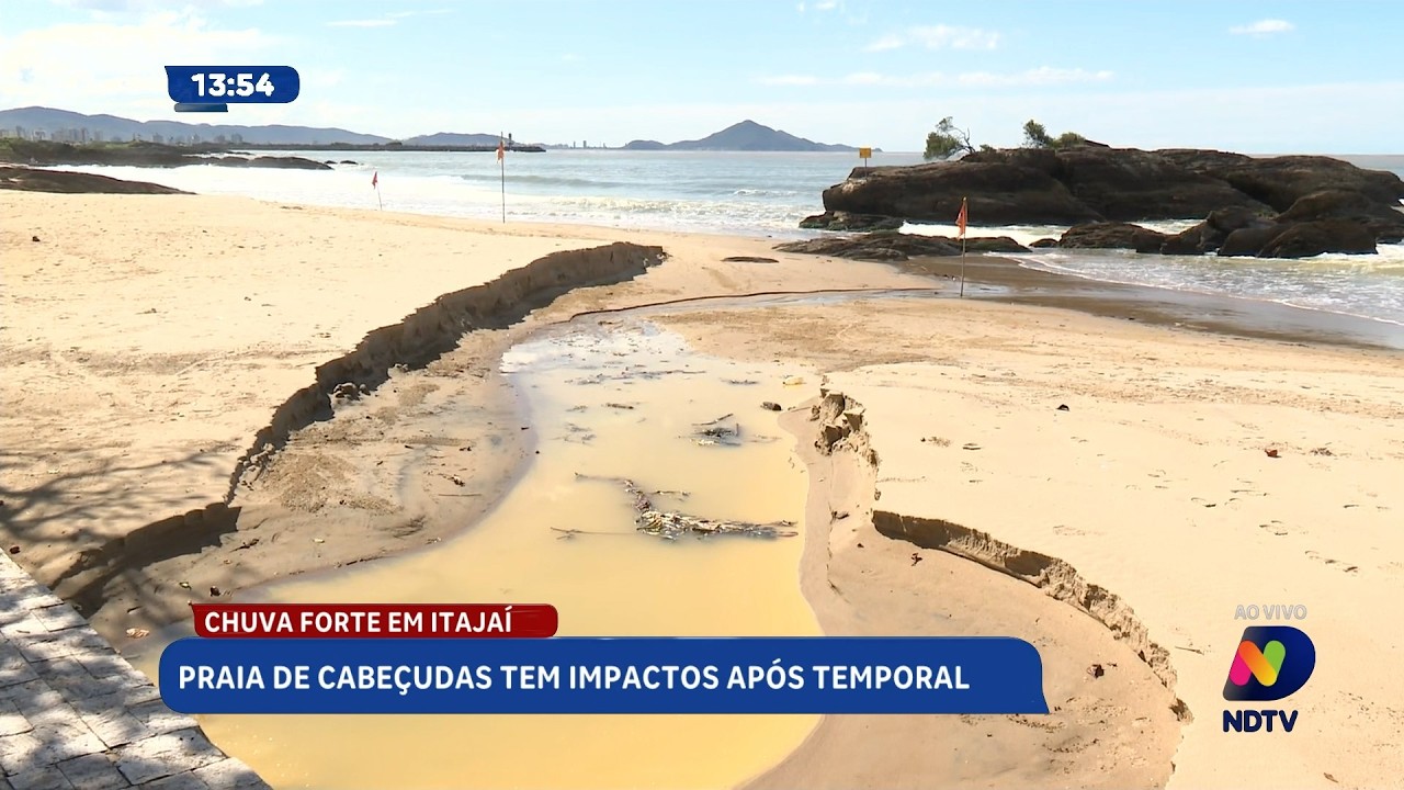 Temporal provoca impactos e transtornos na Praia de Cabeçudas