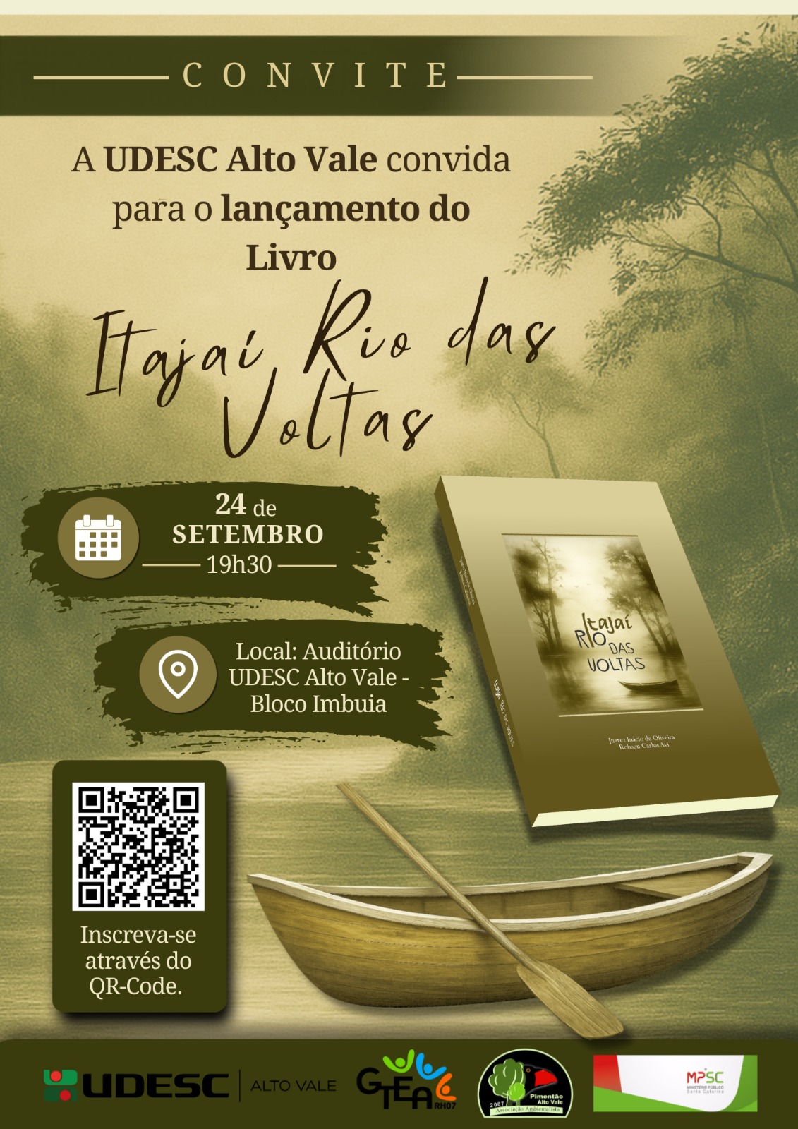 Notícia - Livro sobre o Rio Itajaí será lançado na Udesc Alto Vale