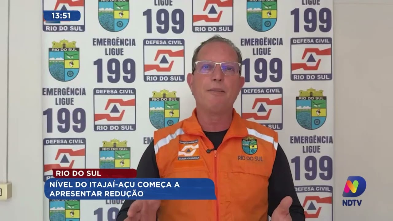 Rio do Sul: nível do Rio Itajaí-Açu começa a apresentar redução