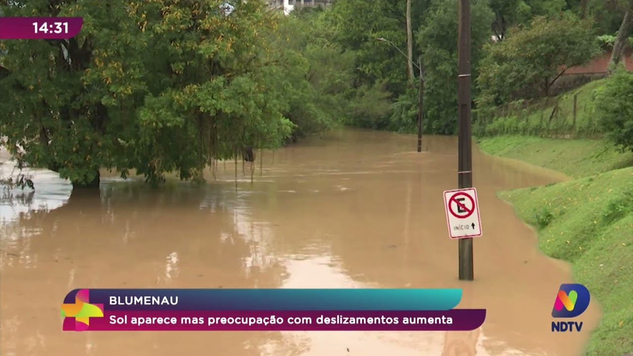 Blumenau: Sol aparece mas preocupação com deslizamentos aumenta