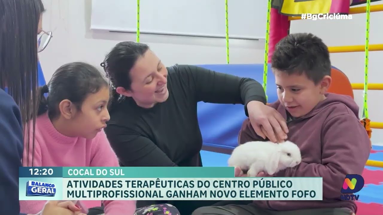 Coelho auxilia no tratamento de crianças e jovens em Cocal do Sul