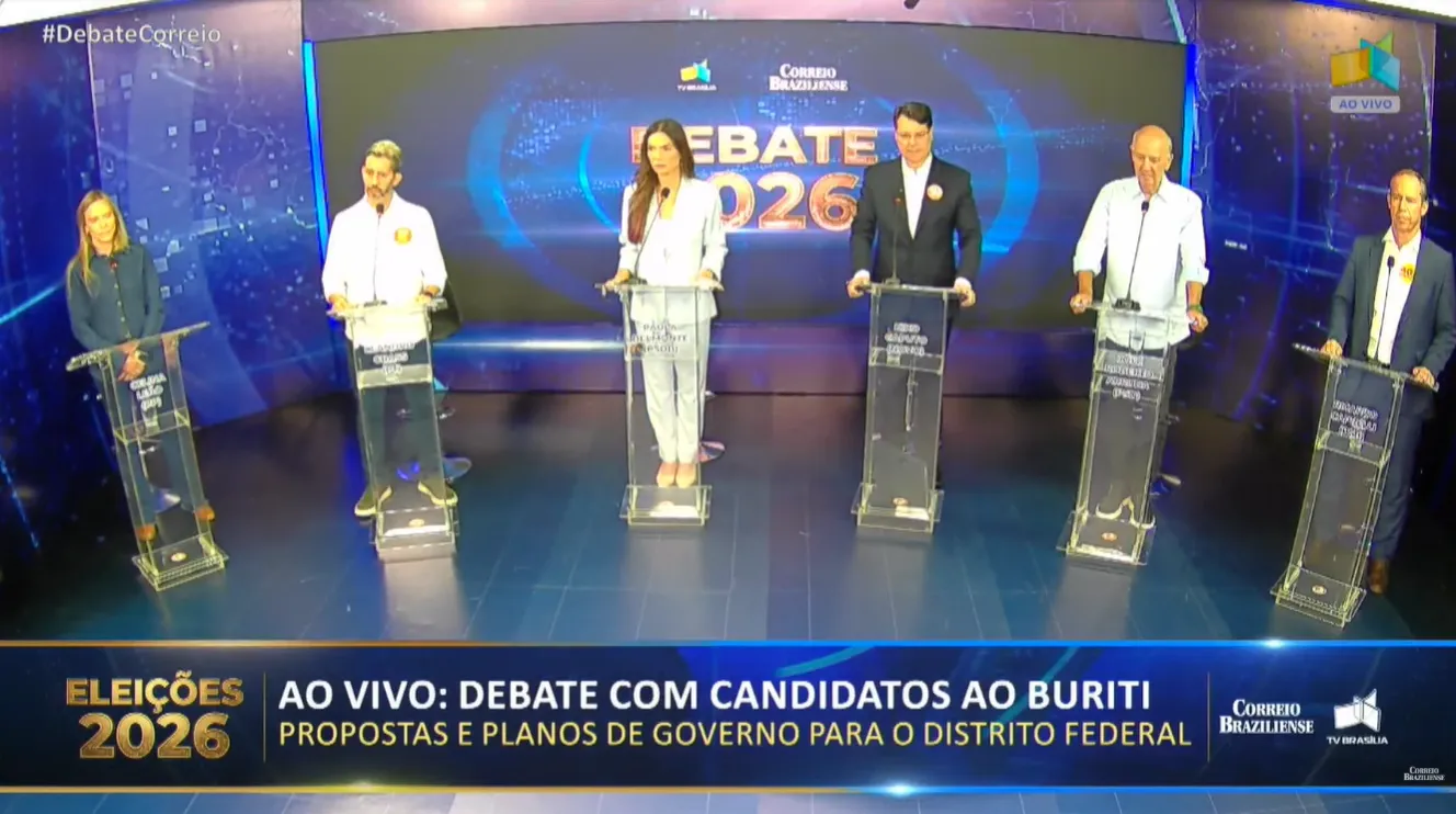 Críticas ao governo e promessas para saúde, educação, transporte e BRB marcam segundo debate entre candidatos ao governo do DF