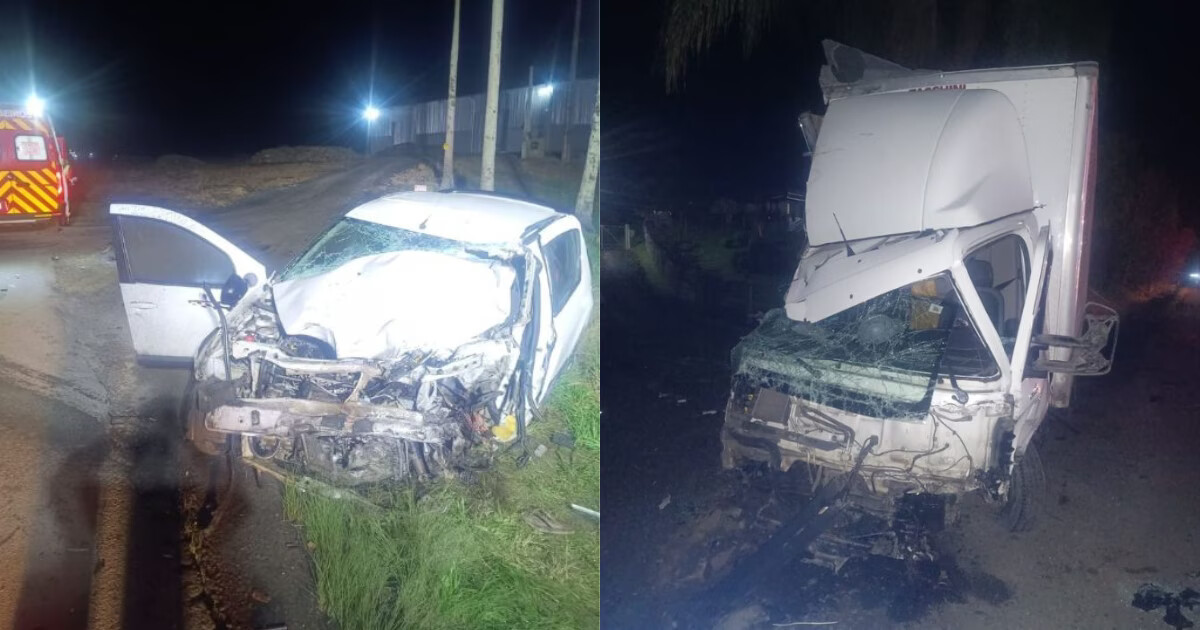 Homem morre em colisão frontal entre carro e caminhão na BR-470