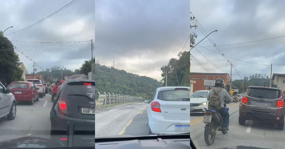 Trânsito: longas filas e congestionamentos são registrados na região do Azambuja, em Brusque