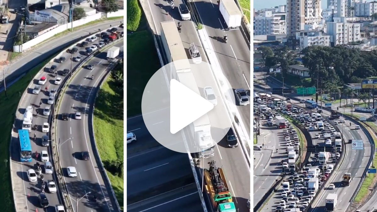 Caminhão com problemas mecânicos ‘trava’ o trânsito na BR-282 e filas quilométricas chegam até a BR-101 na Grande Florianópolis
