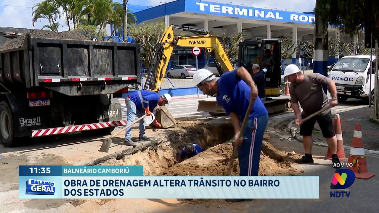 BC tem obra de drenagem que altera trânsito no Bairro dos Estados