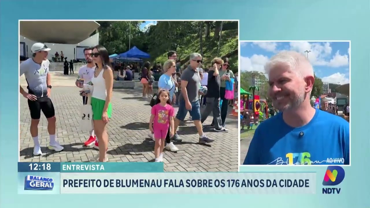 Prefeito de Blumenau fala sobre os 176 anos da cidade