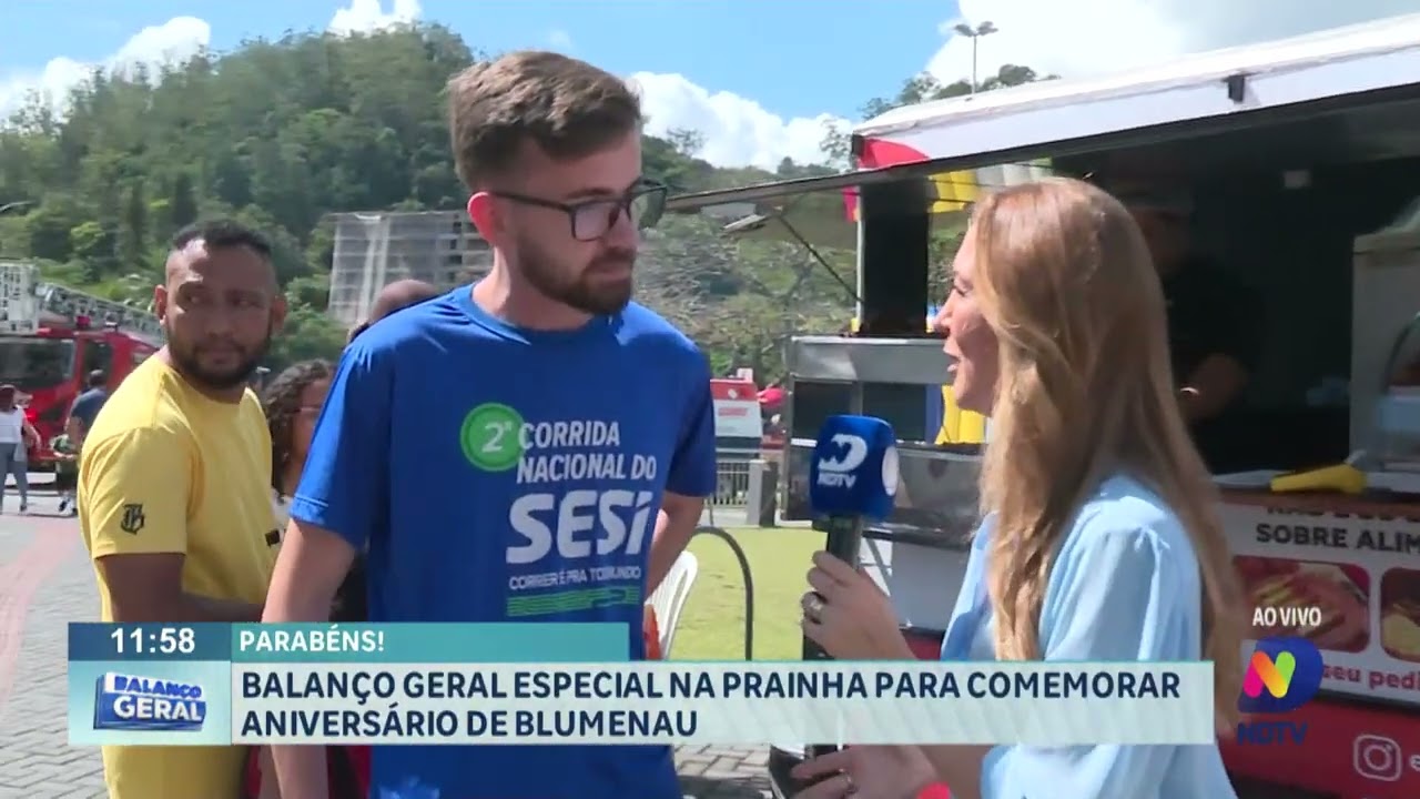 Balanço Geral especial na Prainha para comemorar o aniversário de Blumenau