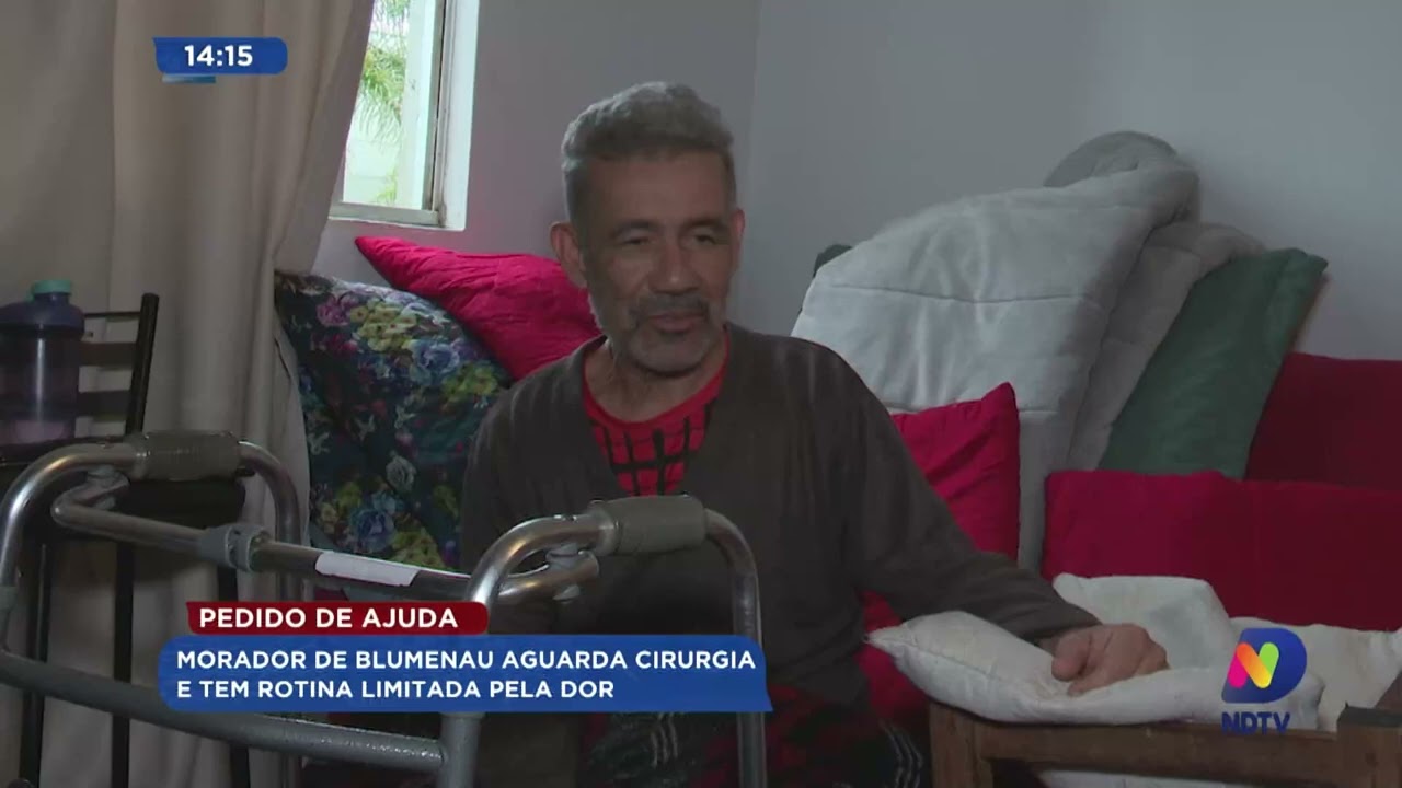 Pedido de ajuda: morador de Blumenau aguarda cirurgia e tem rotina limitada pela dor