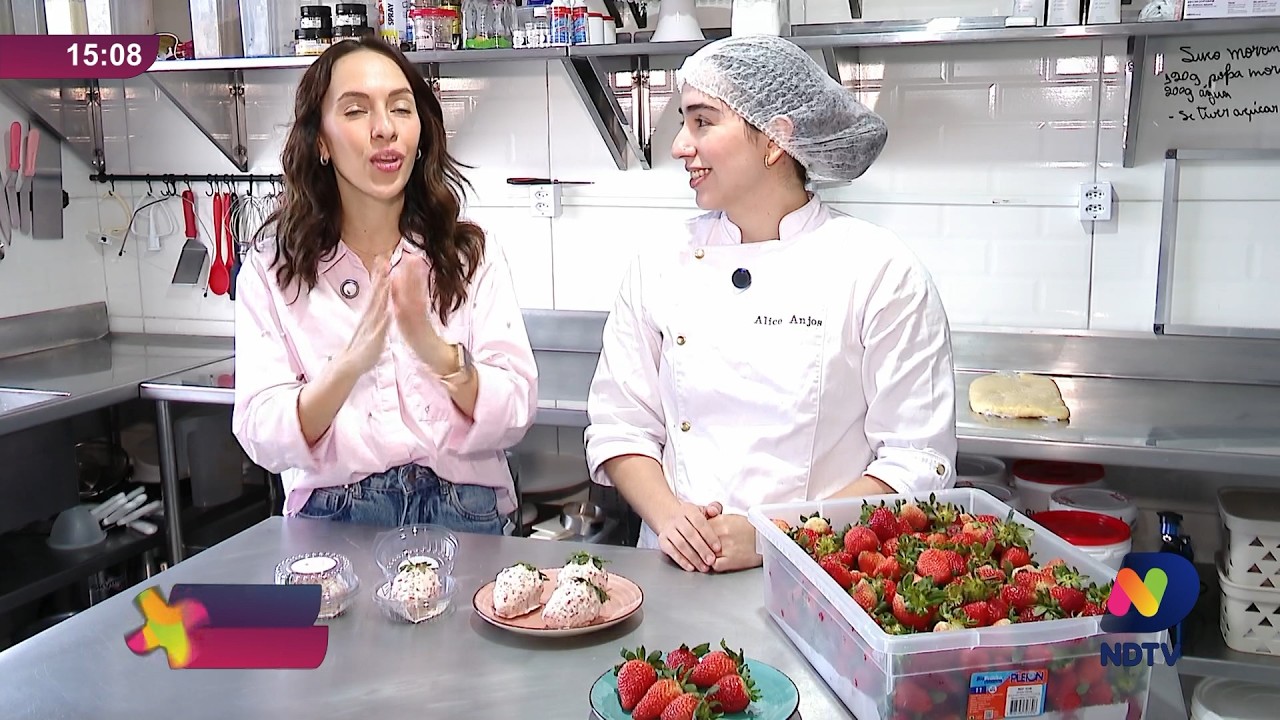 Chef ensina receita do morango cravejado que viralizou nas redes