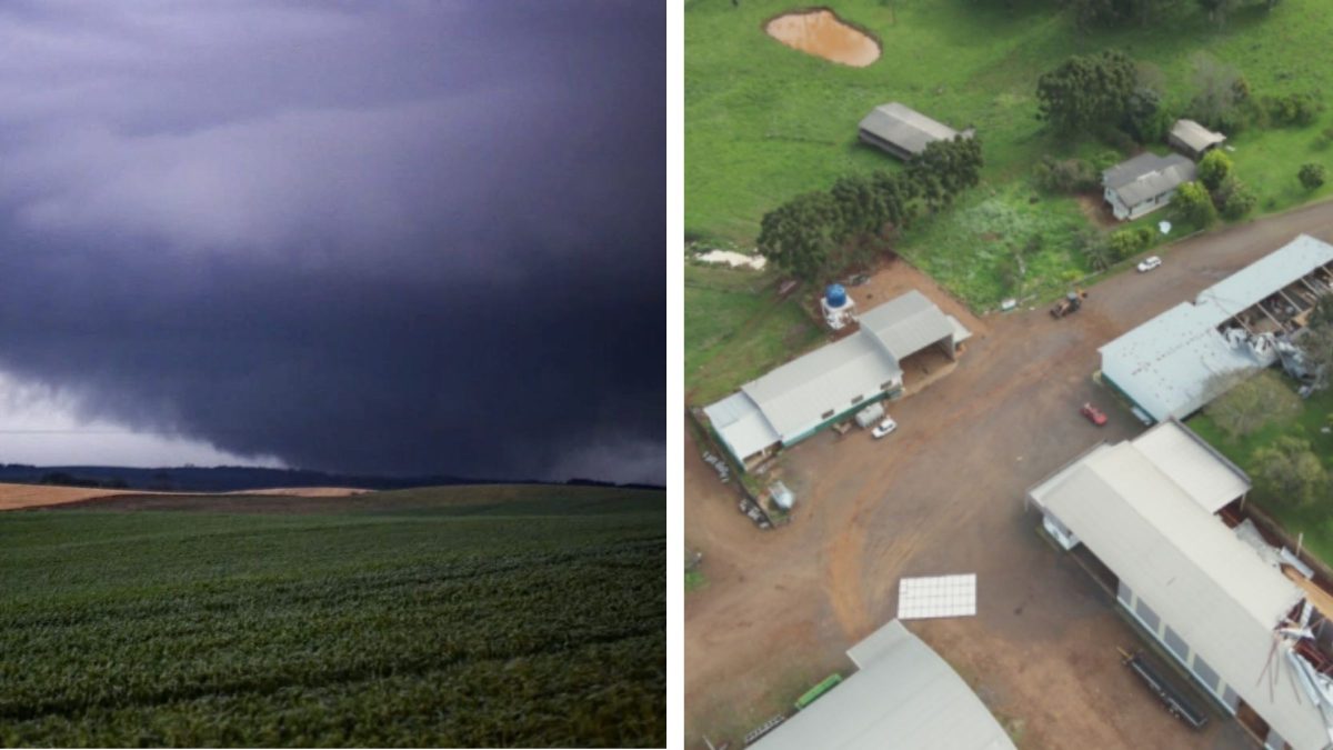 Tornado é confirmado em cidade de SC após imagens aéreas revelarem rastro de destruição após tempestades com granizo