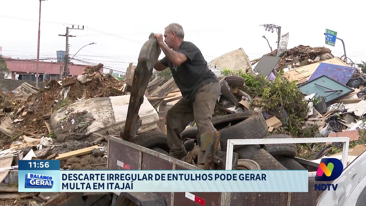Descarte irregular de entulhos pode gerar multa para moradores em Itajaí