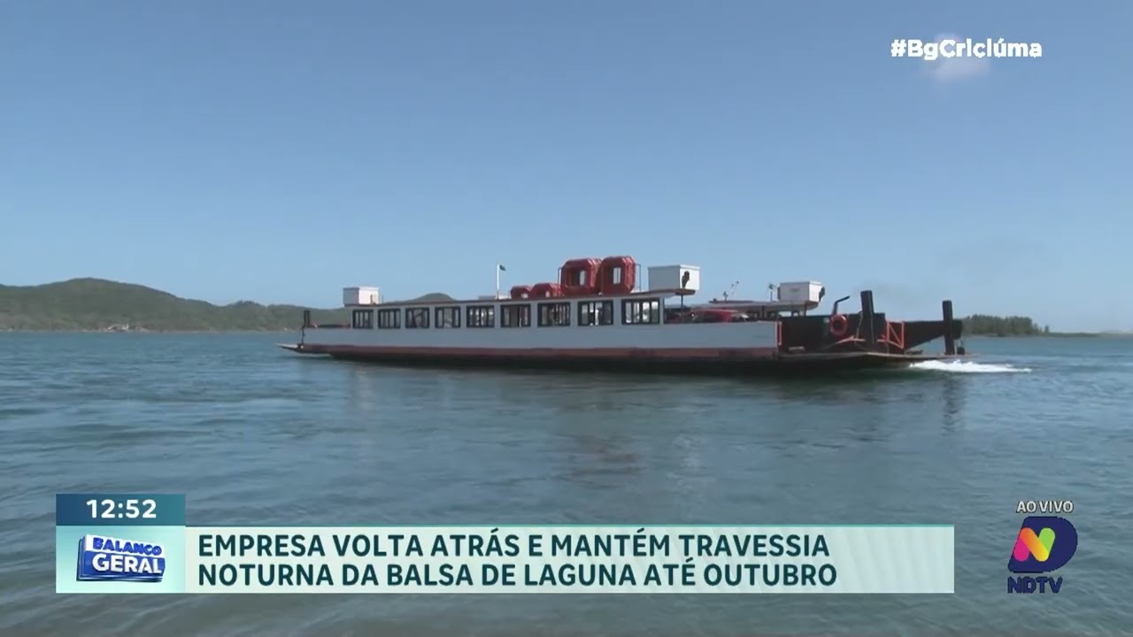 Balsa de Laguna mantém travessia na madrugada até outubro