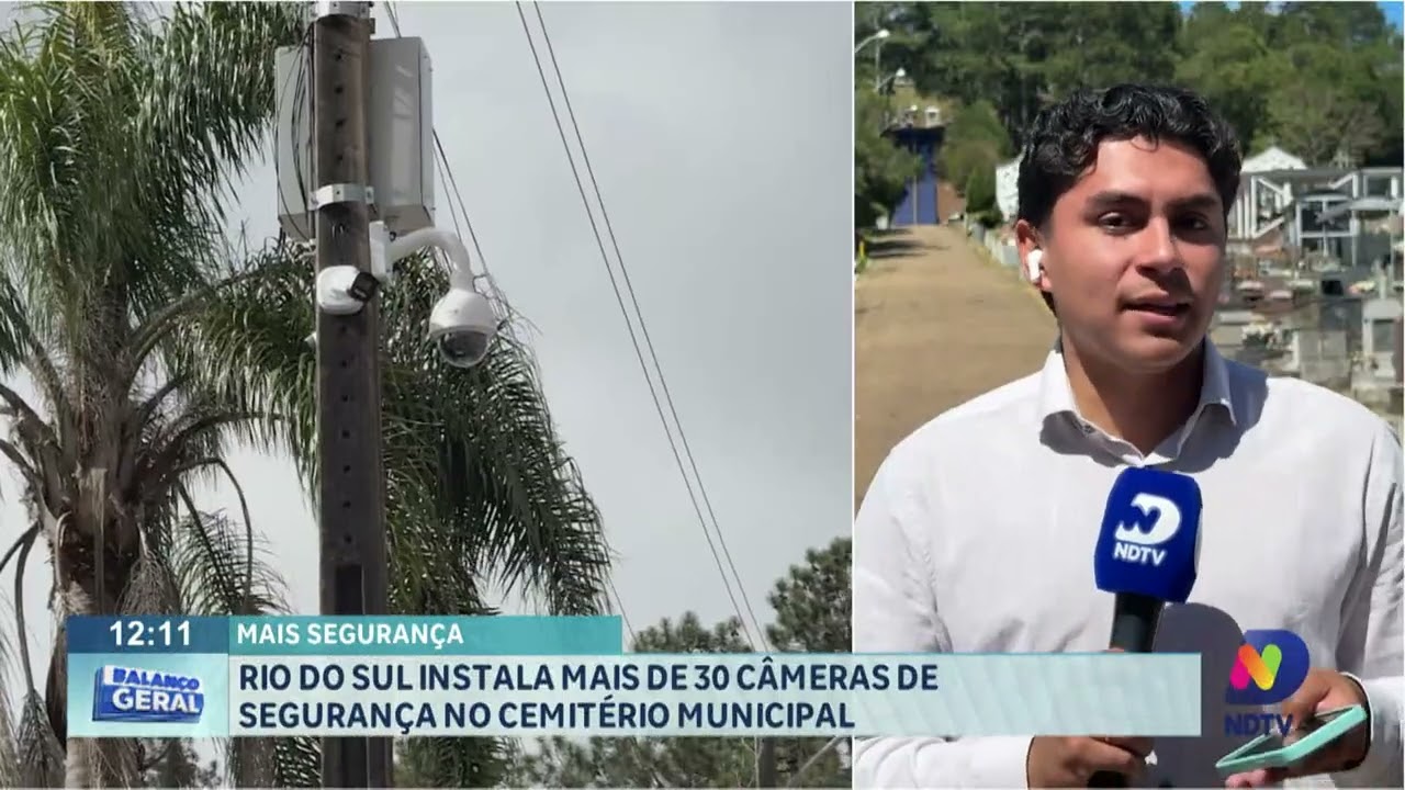 Mais segurança: Rio do sul instala mais de 30 câmeras de segurança no cemitério municipal