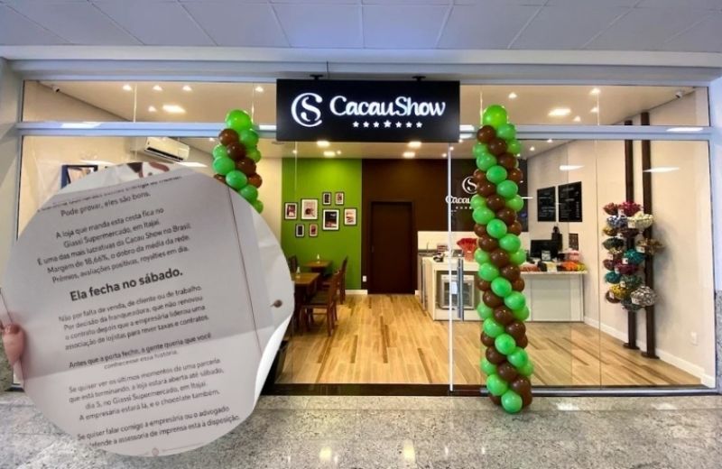 Loja da Cacau Show que bombava em Itajaí será fechada pelo franqueador