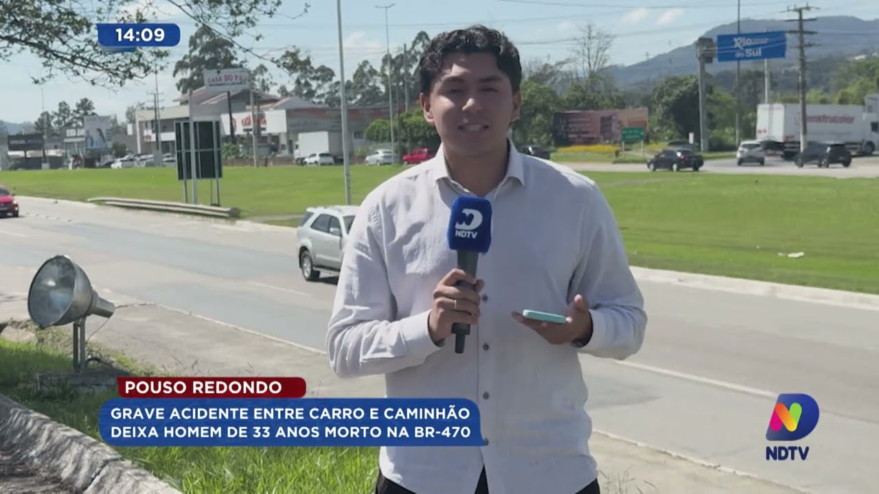 Pouso Redondo: grave acidente entre carro e caminhão deixa homem de 33 anos morto na BR-470