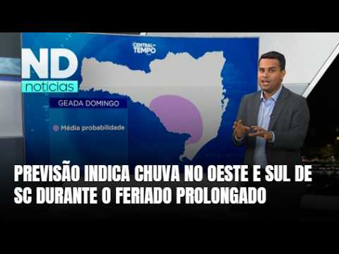Frente fria muda o tempo e traz chuva para Oeste e Sul de Santa Catarina