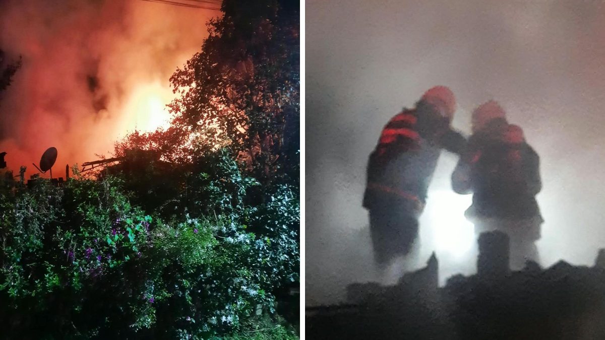 Fogo destrói casa e corpo é encontrado carbonizado entre os destroços em SC