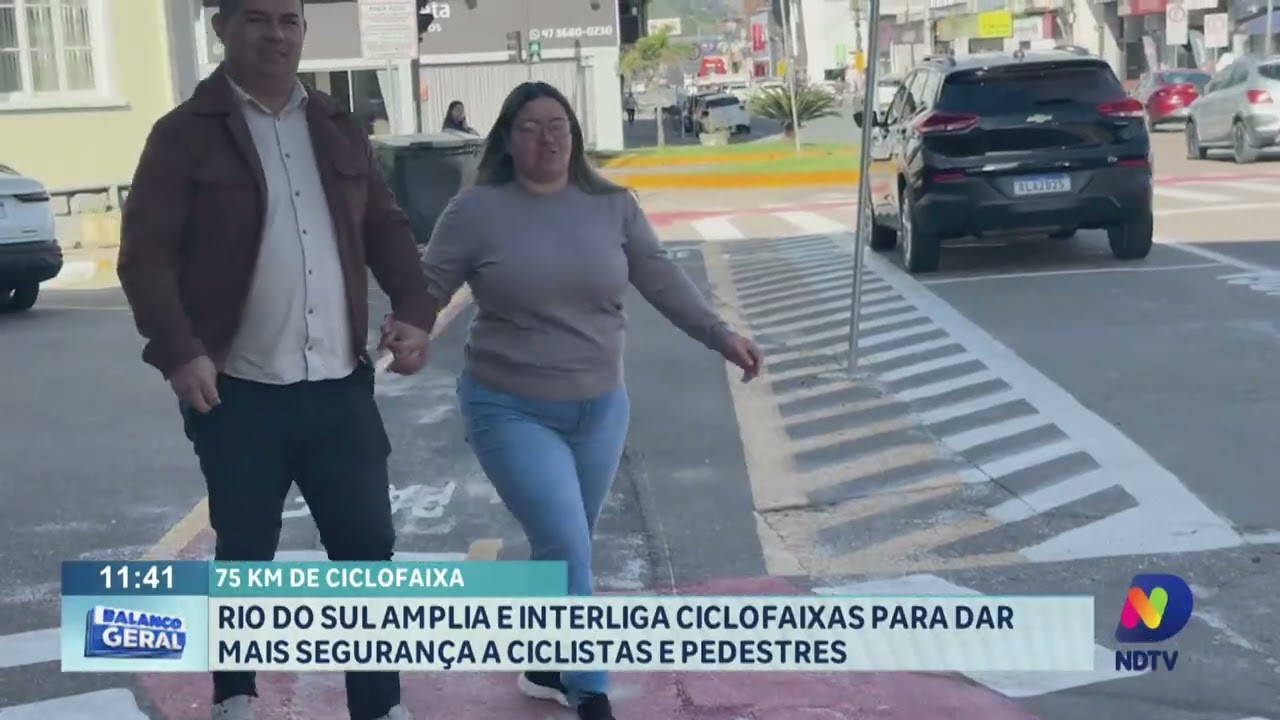 Rio do Sul amplia ciclofaixas pelo município para trazer mais segurança a ciclistas e pedestres.