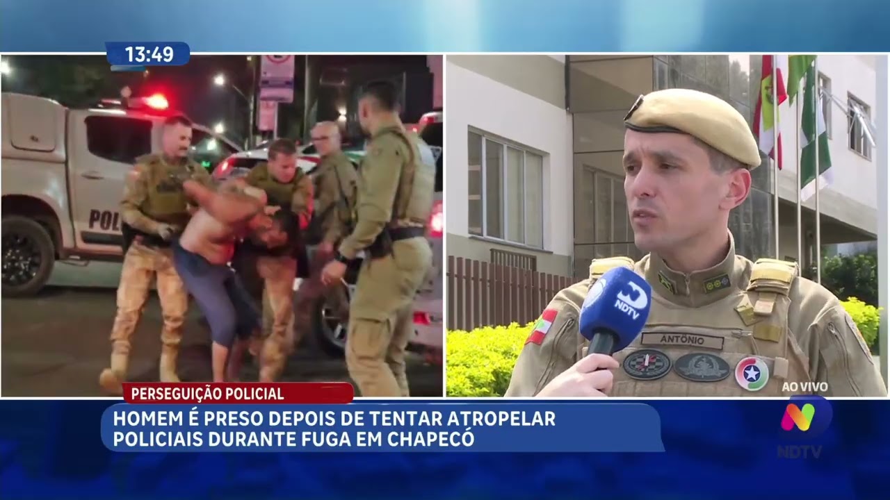 Perseguição policial termina com homem preso no Centro de Chapecó