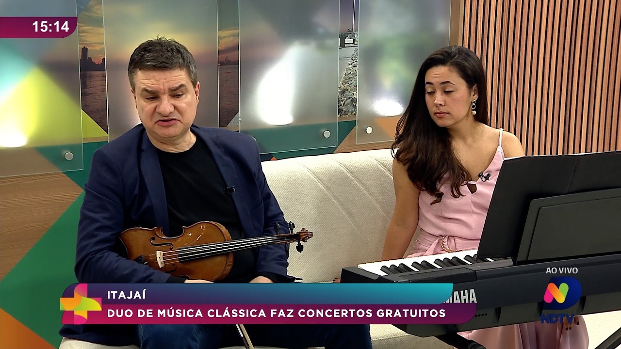 Duo de música clássica realiza concertos gratuitos em Itajaí