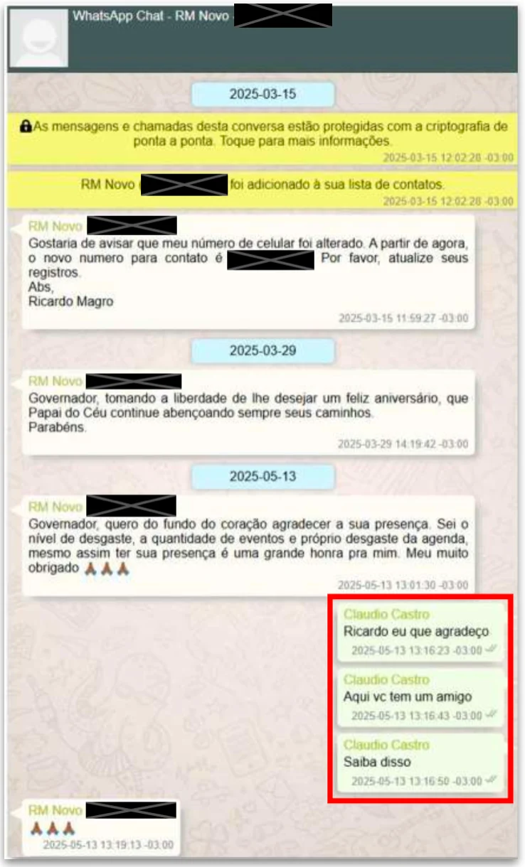 Cláudio Castro considerava Ricardo Magro, dono da Refit, um “amigo”