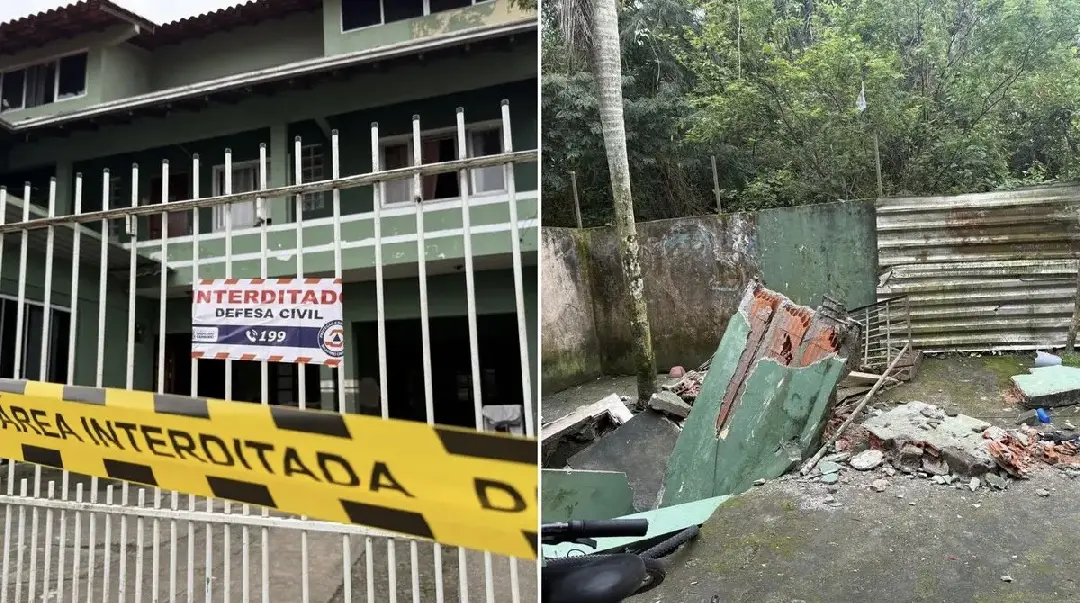 Parte de imóvel com oito kitnets desaba e deixa moradores desalojados